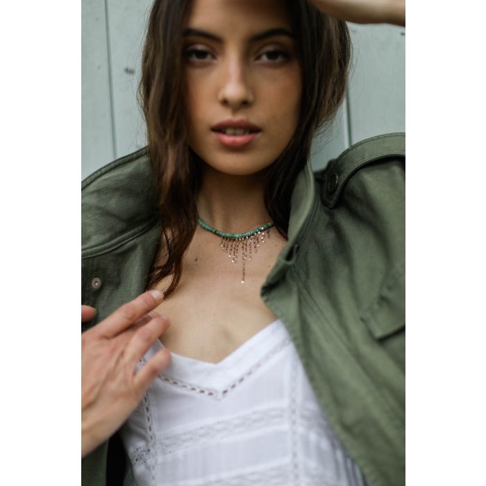Collier ras de cou en or et turquoise Taylor N°3 Pascale Monvoisin.   