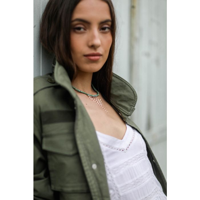Collier ras de cou en or et turquoise Taylor N°3 Pascale Monvoisin.   