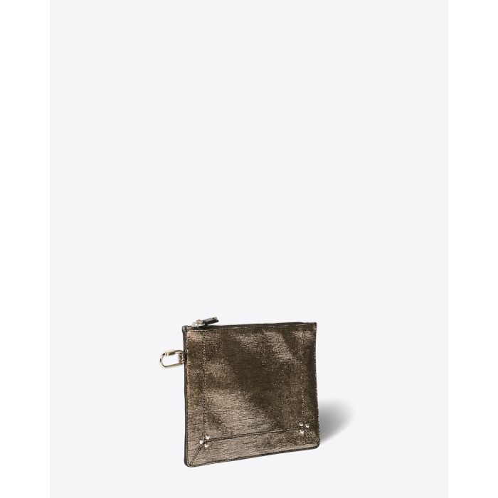 Jérôme Dreyfuss Pochette Popoche M – Cuir Lamé Champagne