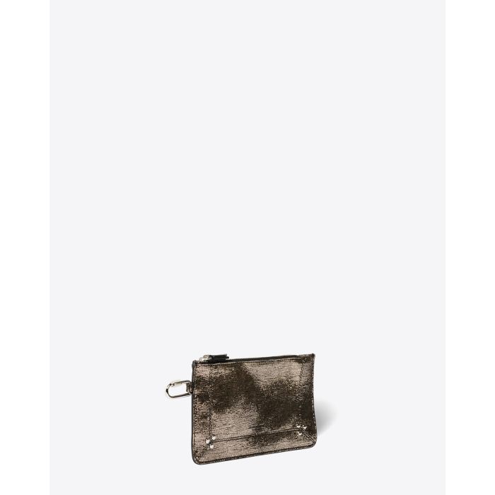 Jérôme Dreyfuss Pochette Popoche S – Cuir Lamé Champagne