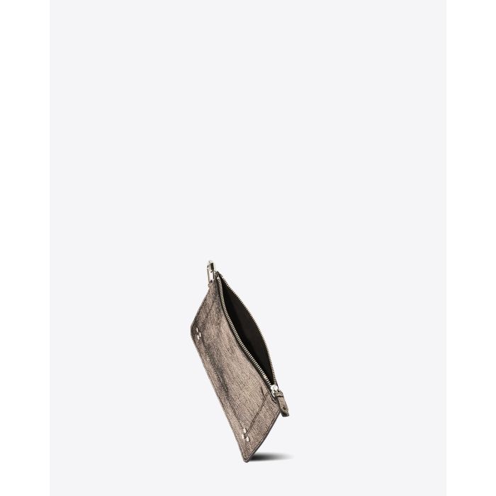 Jérôme Dreyfuss Pochette Popoche S – Cuir Lamé Champagne