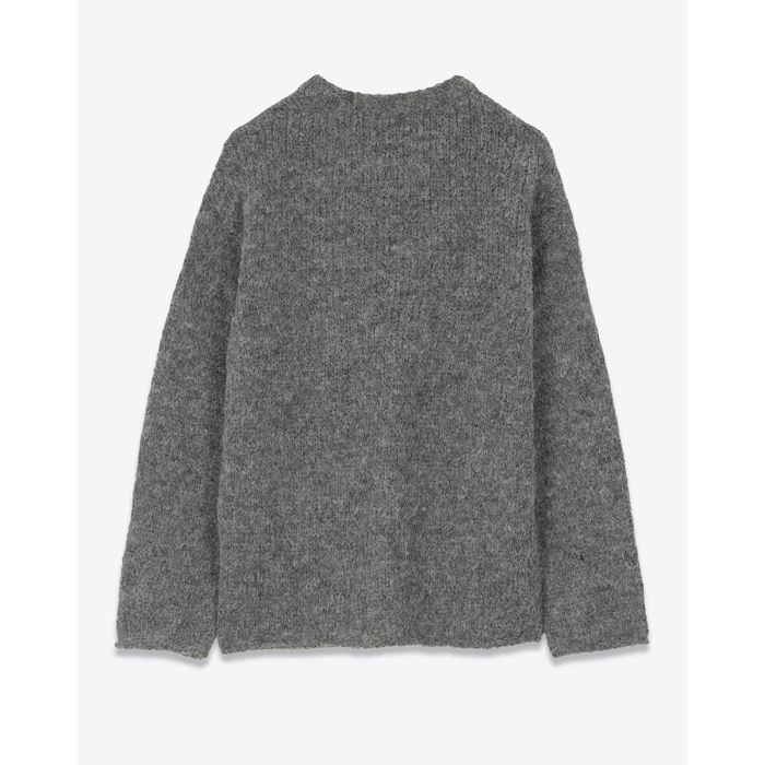Pull large Thibault Van Der Straete en alpaga gris foncé. Vue de dos.