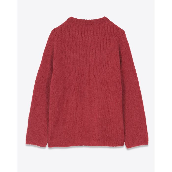 Pull oversize Thibault Van Der Straete en alpaga rouge. Vue de dos