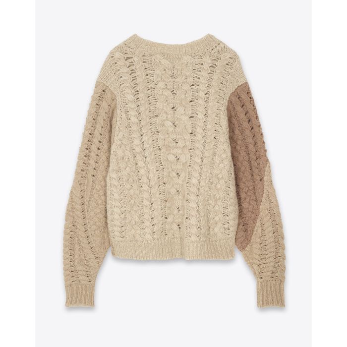 Pull Daryl Isabel Marant Etoile en patchwork torsadé. Vue de dos.