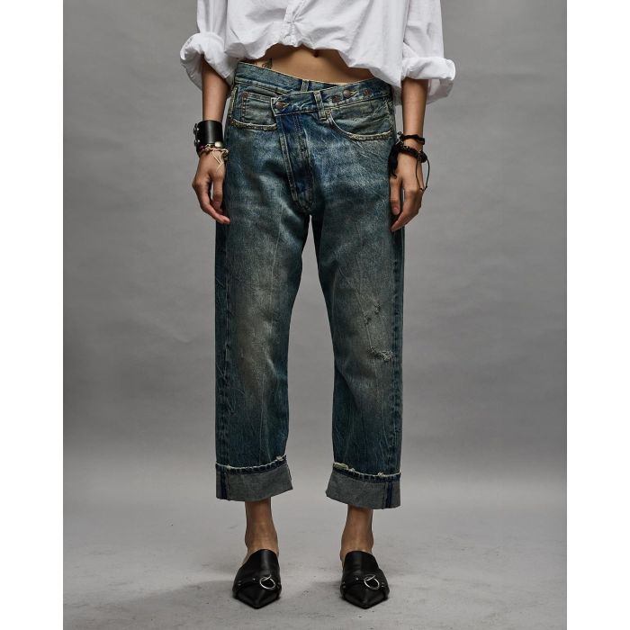 Jean Crossover bleu délavage Kelly R13 Denim. 