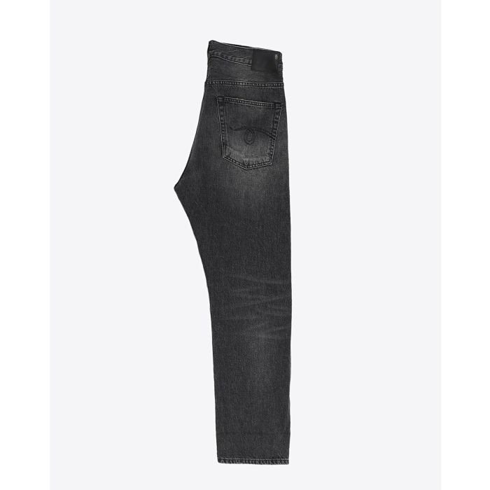 R13 jean Crossover noir délavé Leyton black. Profil.