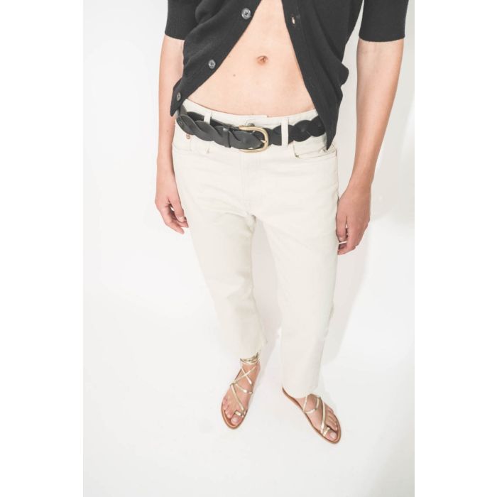 Jean Romeo Ivory Sateen R13 Denim. Forme droite.