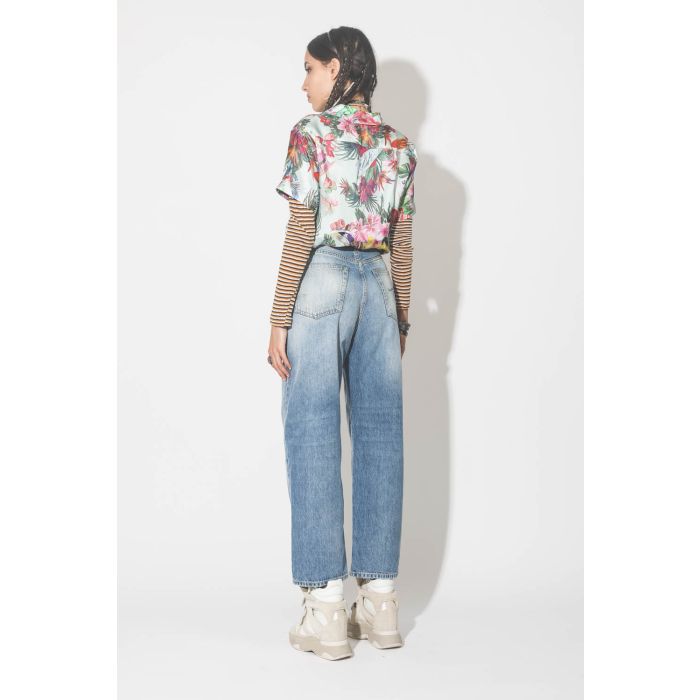 R13 Fold Over Jean - Irving Blue