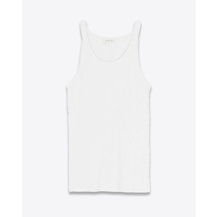 Débardeur côtelé blanc Racer back tank Opic white Ragdoll LA. 