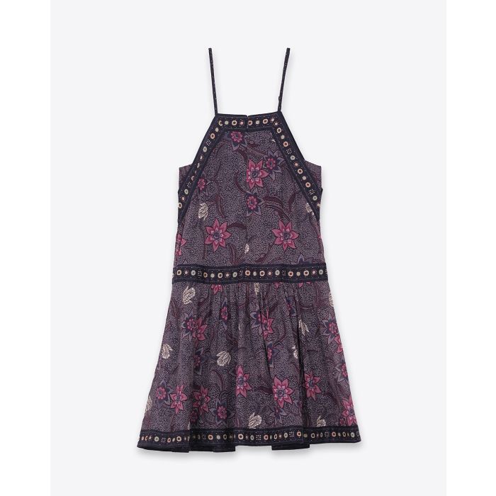 Robe Danielle Isabel Marant Etoile en coton imprimé violet. Vue dos. 
