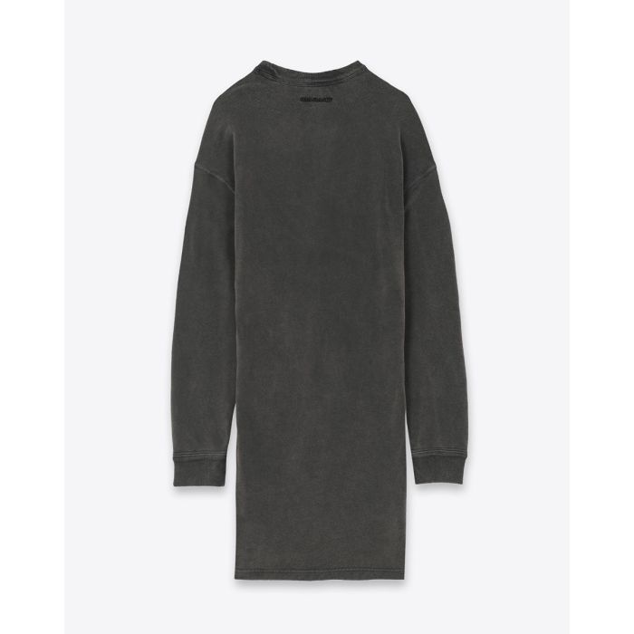 Robe Pipper Isabel Marant Etoile en molleton noir délavé, vue de dos.