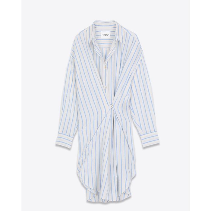 Robe chemise à rayures écru bleu Seen Isabel Marant Etoile. Deuxième possibilité. 