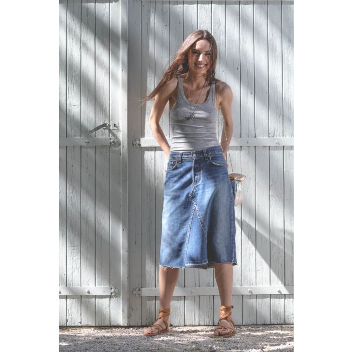 Rory William Docherty The Re Work Jean Skirt – Vintage Indigo