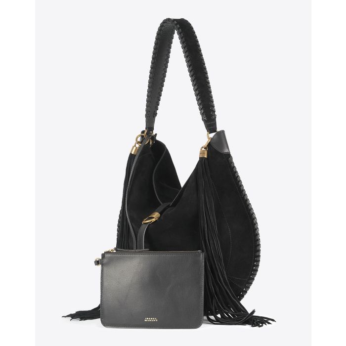 Sac Besace Altay Isabel Marant en cuir suédé noir. 