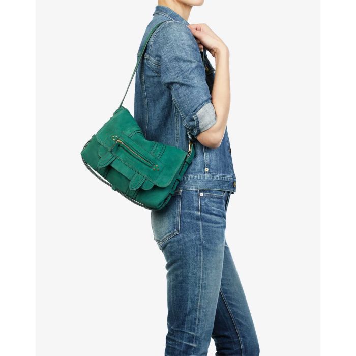 Jérôme Dreyfuss  Sac en cuir croco emeraude Joe S 