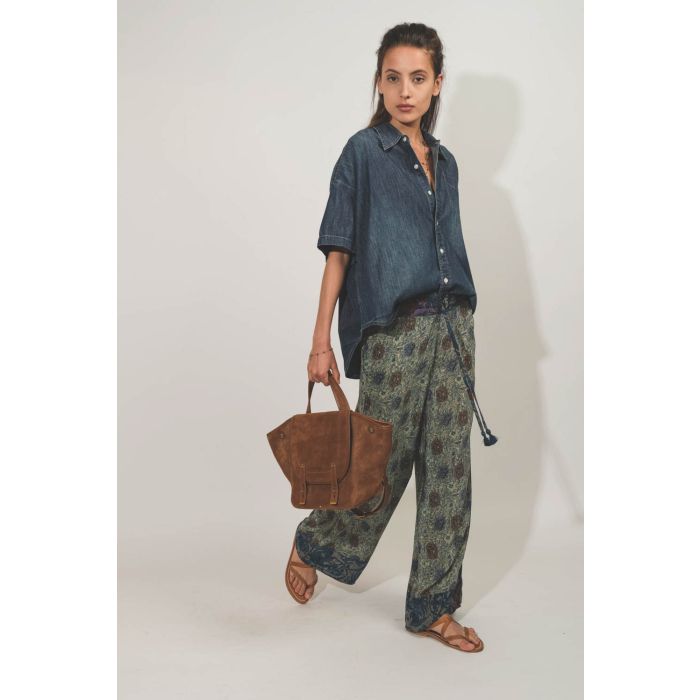 Jérôme Dreyfuss Sac Stan Panier M – Cuir Suédé Tabac