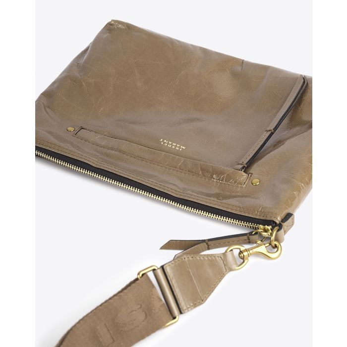 Sac Nessah Isabel Marant en cuir kaki foncé. 