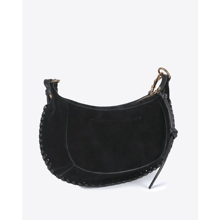 Sac Oskan Moon Isabel Marant en cuir suédé noir. Vue profil.
