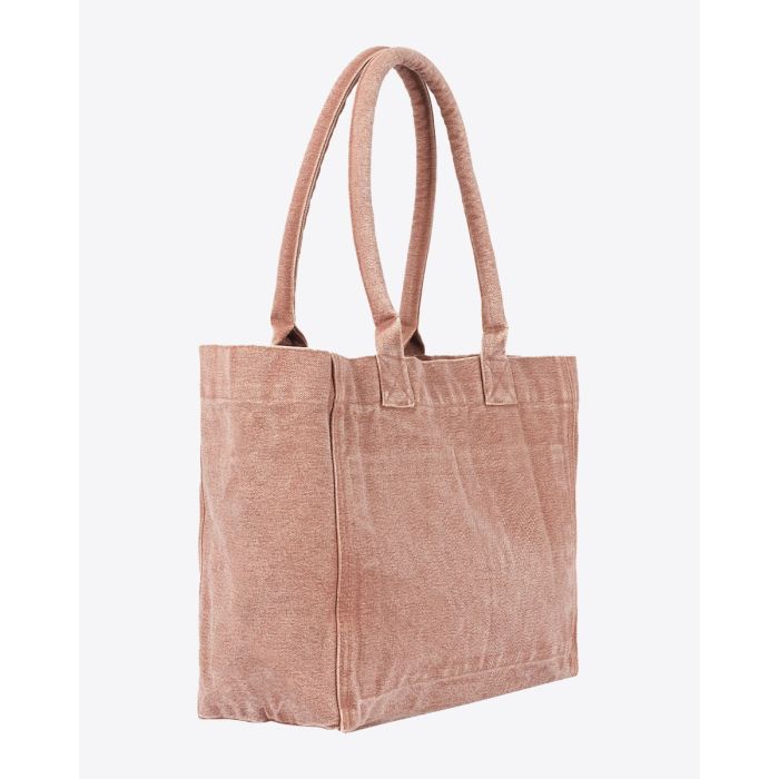 Cabas en toile Yenky zip Isabel Marant. Coloris Rust délavé avec logo "MARANT" brodé devant. Porté main ou épaule. Arrière du cabas uni.