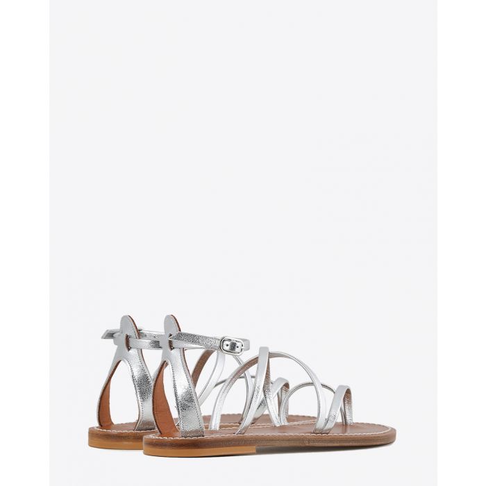 Sandales en cuir argent Epicure K.Jacques St Tropez. Dos. 