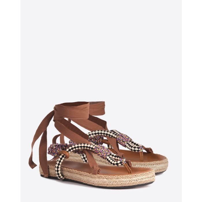 Sandales plates Gypsa Isabel Marant beiges. Vue face.