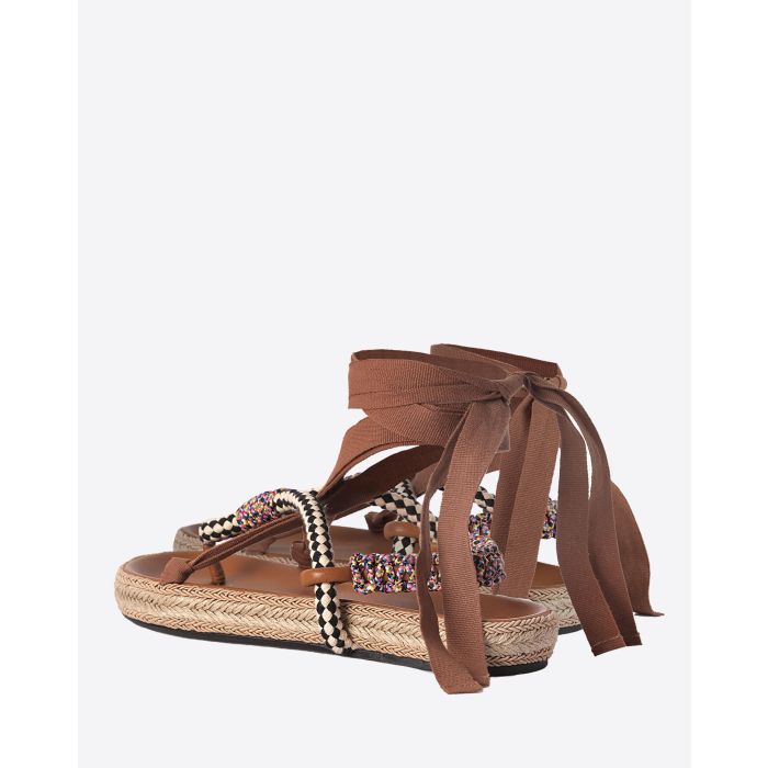 Sandales plates Gypsa Isabel Marant beiges. Vue dos.