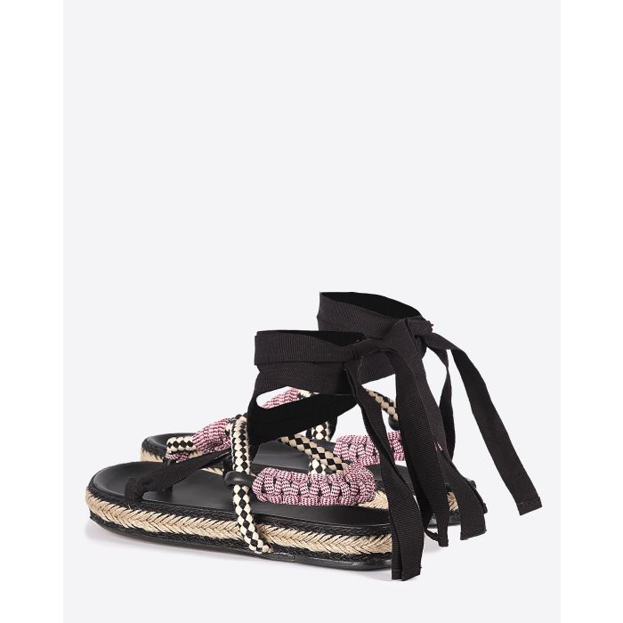 Sandales plates Gypsa Isabel Marant noires. Vue dos. 