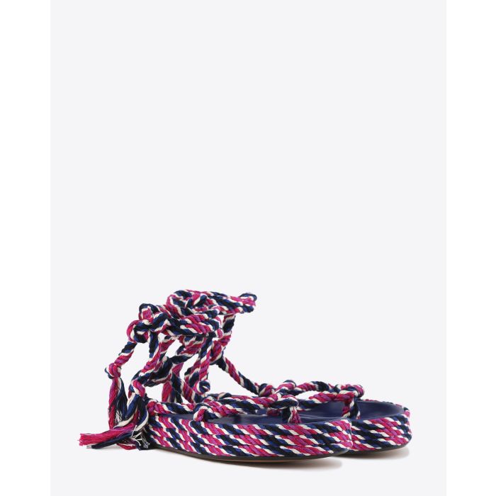Sandales cordes lien cheville coloris fuchsia Isabel Marant. 