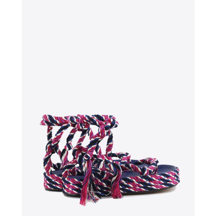Sandales cordes lien cheville coloris fuchsia Isabel Marant. 