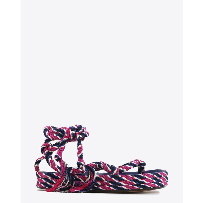 Sandales cordes lien cheville coloris fuchsia Isabel Marant. 