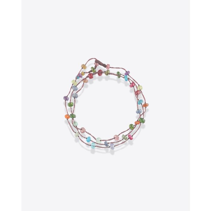 Bracelet trois Tours Loopy Fairy Sharing sur Cordon Aubergine
