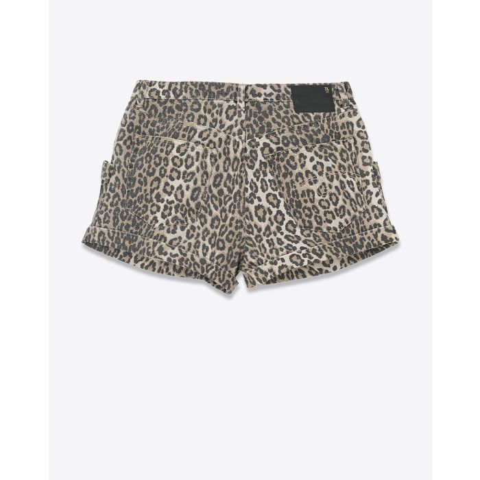 Short court en jean léopard R13. Dos. 