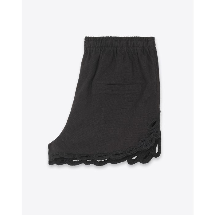 Short Safa Isabel Marant Etoile en coton noir. Vue profil. 