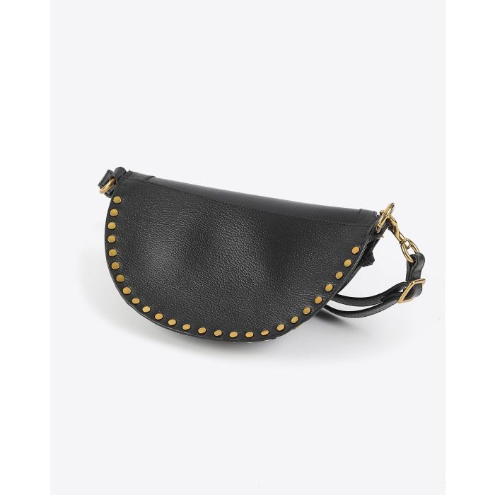 Sac banane en cuir grainé noir et clouté Skano Isabel Marant. Dos. 