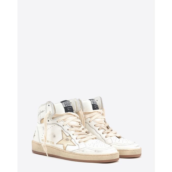 Golden Goose Femme Sky Star Blanc Or Foncé 11522