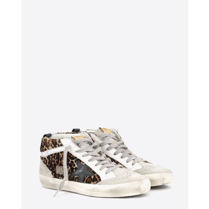 Sneakers Mid Star Golden Goose Beige Brown Leo. Vue profil. 