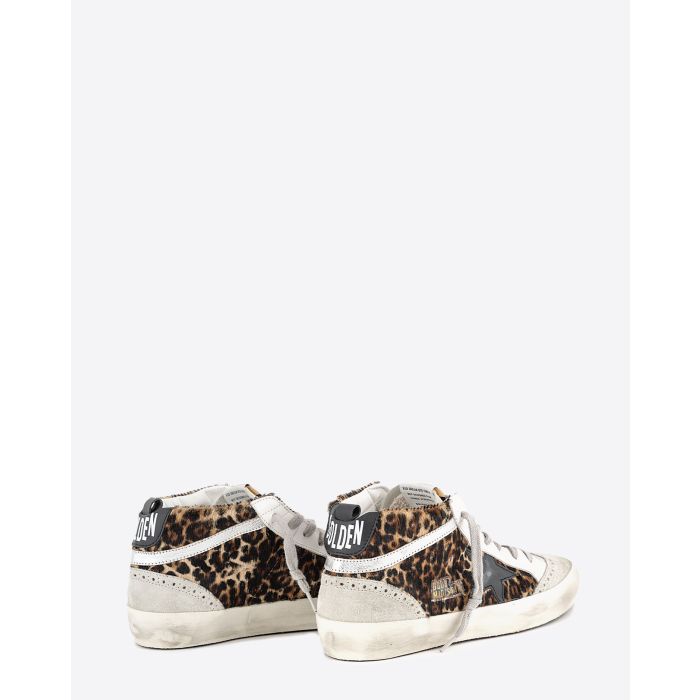 Sneakers Mid Star Golden Goose Beige Brown Leo. Vue dos. 
