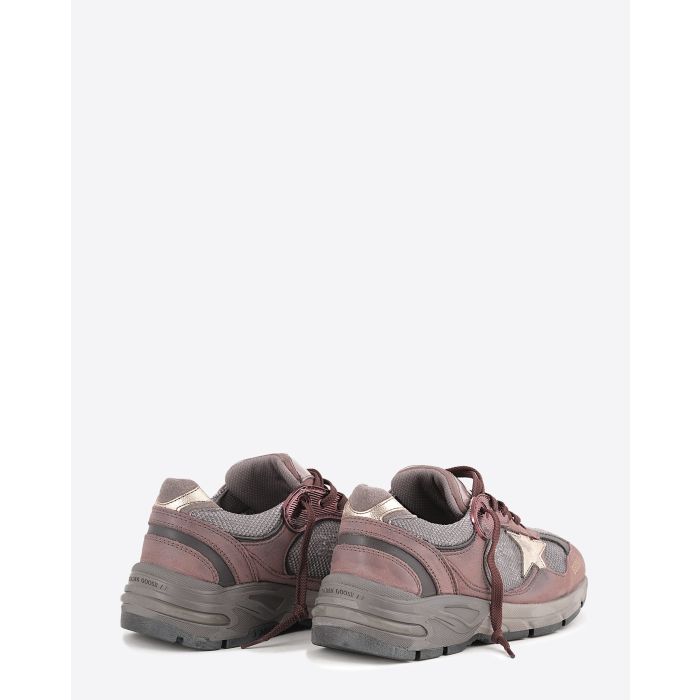 Sneakers Running Dad Golden Goose en cuir bordeaux. Vue dos. 