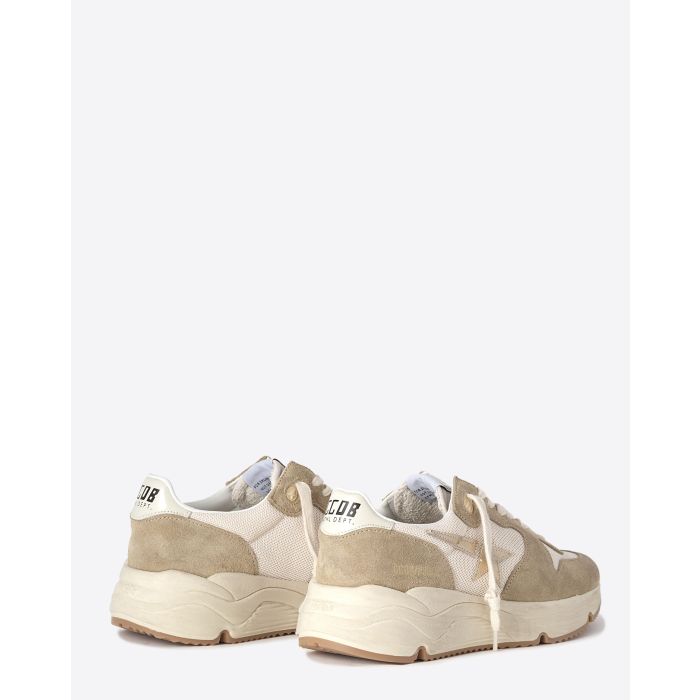 Sneakers Running Sole Golden Goose en cuir beige. Vue dos. 