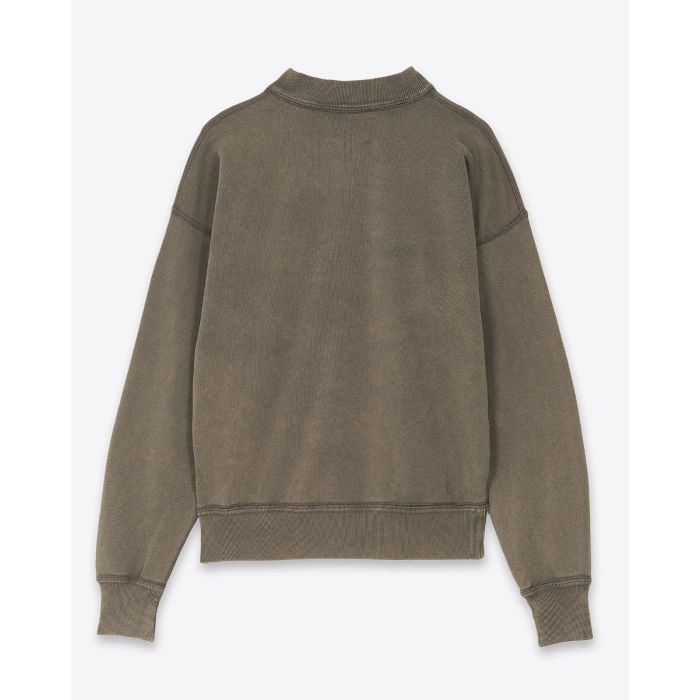 Sweatshirt Moby Dark Bronze logo écru Isabel Marant Etoile. Vue de dos.