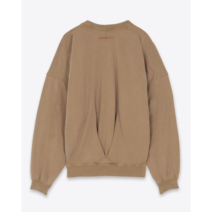Sweatshirt Sauria Isabel Marant Etoile drapé en coton caramel. Dos.