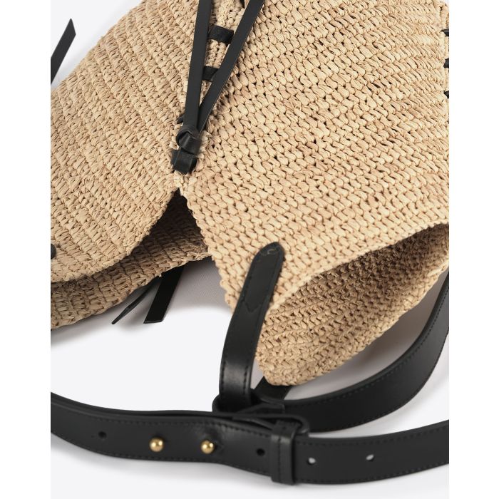 Sac panier Tampa Mini Isabel Marant en raphia naturel. 