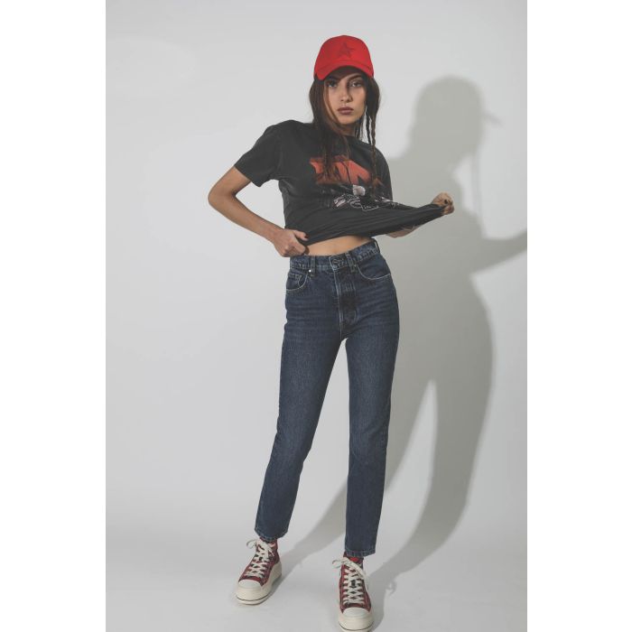 Tee-shirt black imprimé Aigle Vintage bing tee Anine Bing. Porté en mouvement.  