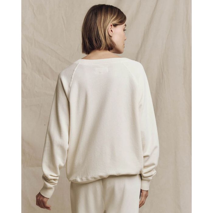 Sweatshirt Neck The Great  Blanc Délavé. Vu porté dos. 