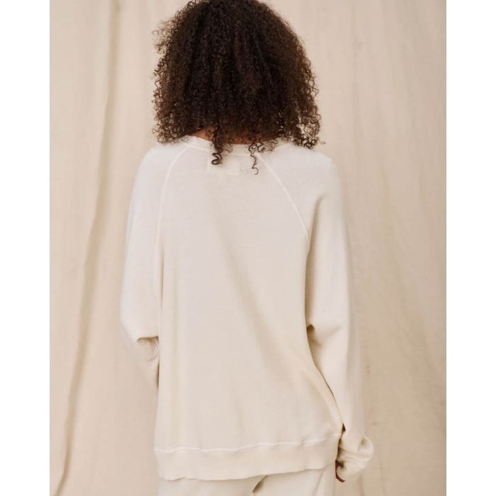 Sweatshirt Slouch The Great en coton écru. Vue dos. 
