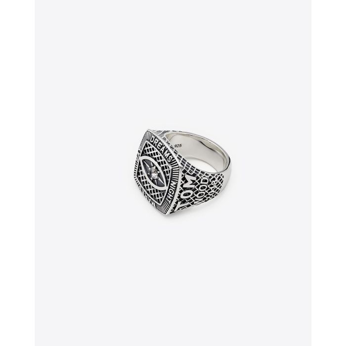 Bague chevalière en argent Champion Ring Crystal Eye Tom Wood Project.