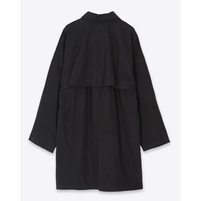 Trench Carlota Marant Etoile en coton et polyamide noir. Vue de dos.