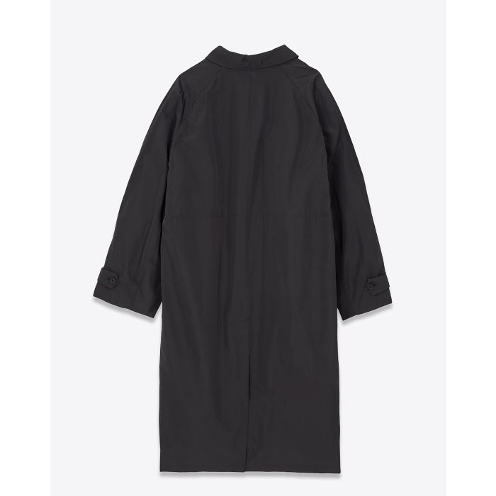 Veste trench long Maison Flaneur noir. Vue dos. 