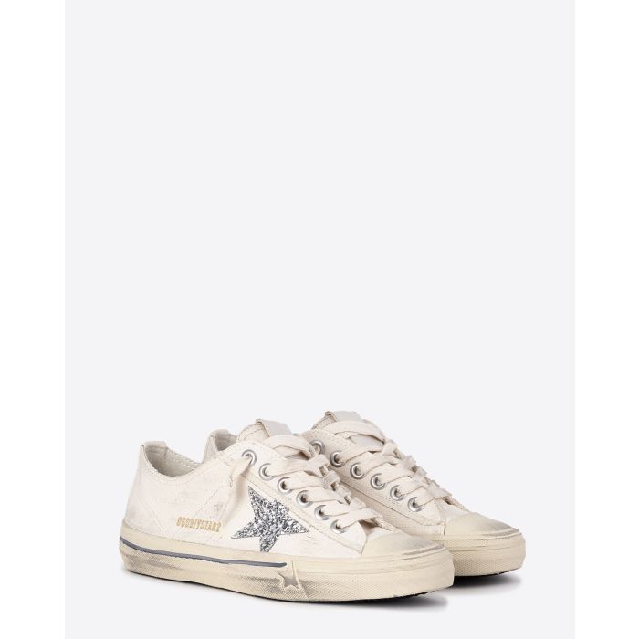Golden Goose Femme Sneakers V-Star 2 Beige Argent 15260