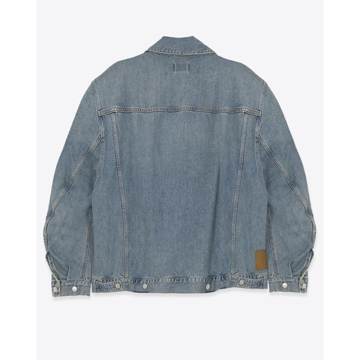 Blouson Janet Haikure en denim bleu Ionic Blue. Dos.